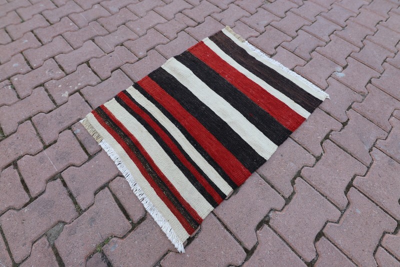 Striped Hand Knotted Kilim Rug Cappadocia Tribal Vintage Ethnic Carpet 2x3 ft gallery