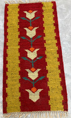 Vintage Traditional Handmade Floral Turkish Kilim Floor Rug Carpet 100×52 cm