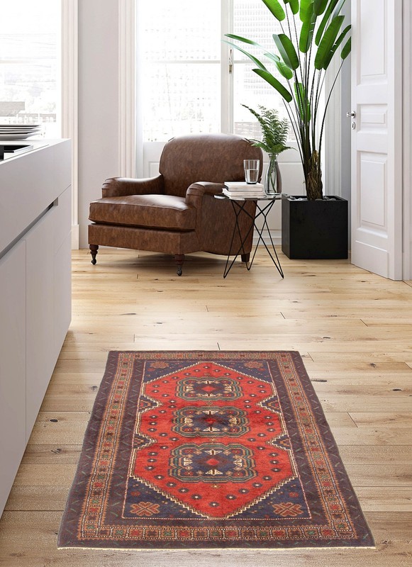 Vintage 3'4" x 5'9" Traditional Hand Knotted Vegetable Dye Wool Area Rug gallery