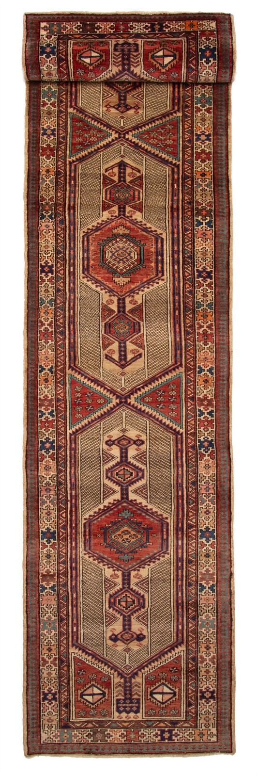 3'3" x 14'10" Vintage Hand-knotted Runner Rug Traditional Oriental Wool Carpet gallery