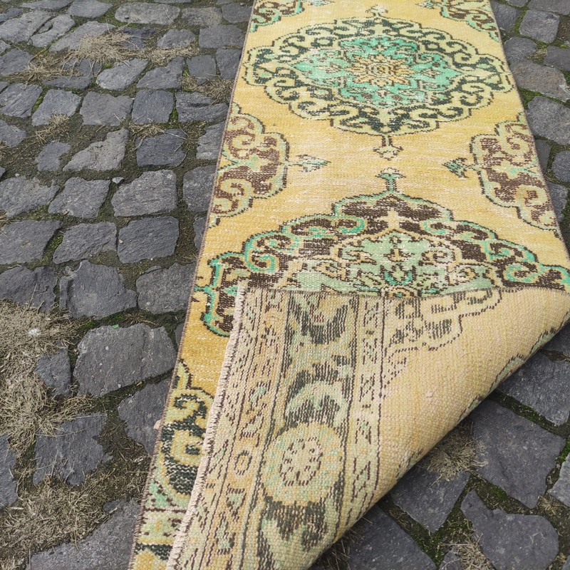 Rare 2x12 runner rug 1.9 x 11.81 ft Vintage Handmade Kitchen Rug 58 x 360 cm gallery