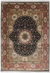 9×12 100% Natural Silk Rare Rug Exceptional Handmade Fine Black