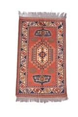 Red Tribal Turkish 2′ 6″ x 4′ 1″ Handmade Vintage Wool Area Rug