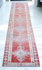 3×10 Runner Turkish Rug HandMade MUTED COLOR Hallway Rug Kitchen Decor Rug PINK
