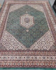 $6000 VINTAGE HANDMADE 9×12 GEOMETRIC WOOL HAND KNOT BIDJAR RUG CARPET