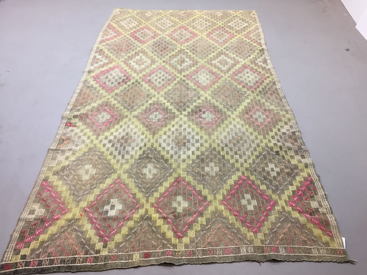 Antique Turkish Moroccan Kilim Rug shabby vintage old Kelim 288x162 cm Large gallery