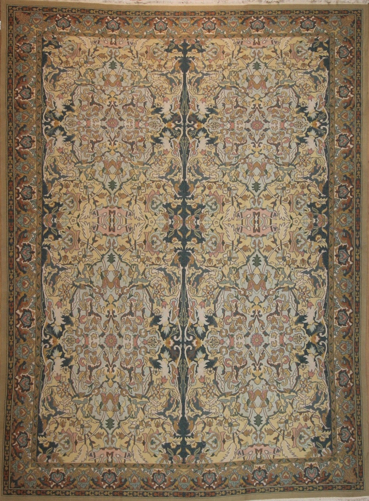 Handmade Hand-Woven Green Sumak Rug 9x12 gallery