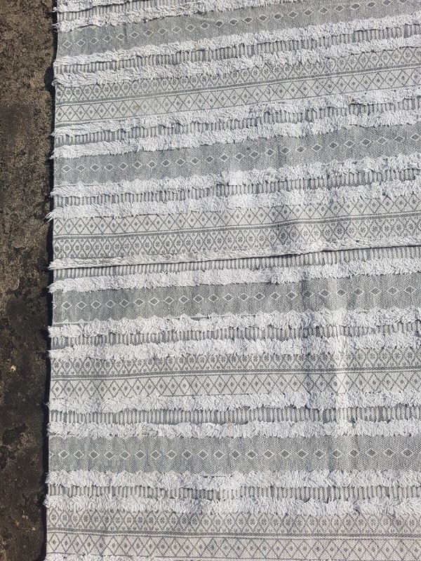 Vintage Printed Traditional Moroccan Striped Kilim Floor Rug Carpet 180x116 cm gallery
