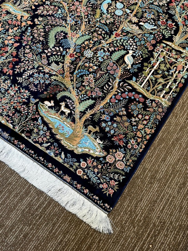 Silk Rug 3 x 5 feet Beautiful Dark Tree of Life Design High Quality Carpet gallery
