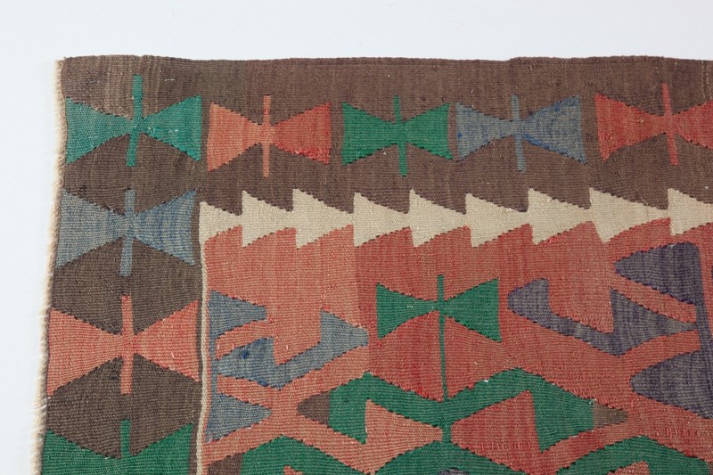 Vintage Flatweave Turkish Kilim – Handwoven Bohemian Rug, Decorative Area Kilim gallery