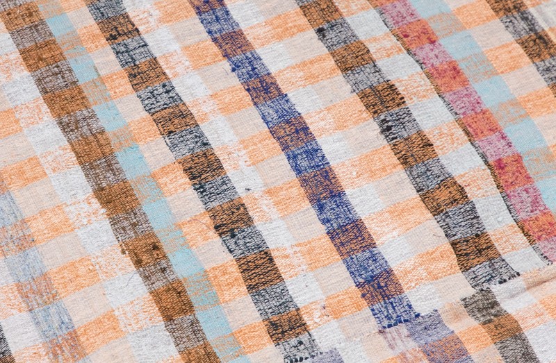1960s Handmade Minimalist Turkish Kilim 225x350 cm | 7.4×11.5 ft | Vintage Rug gallery