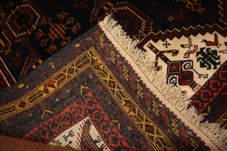 COLLECTORS’ ITEM Vintage Stunning Pictorial Tribal Belouch Nomadic Carpet gallery