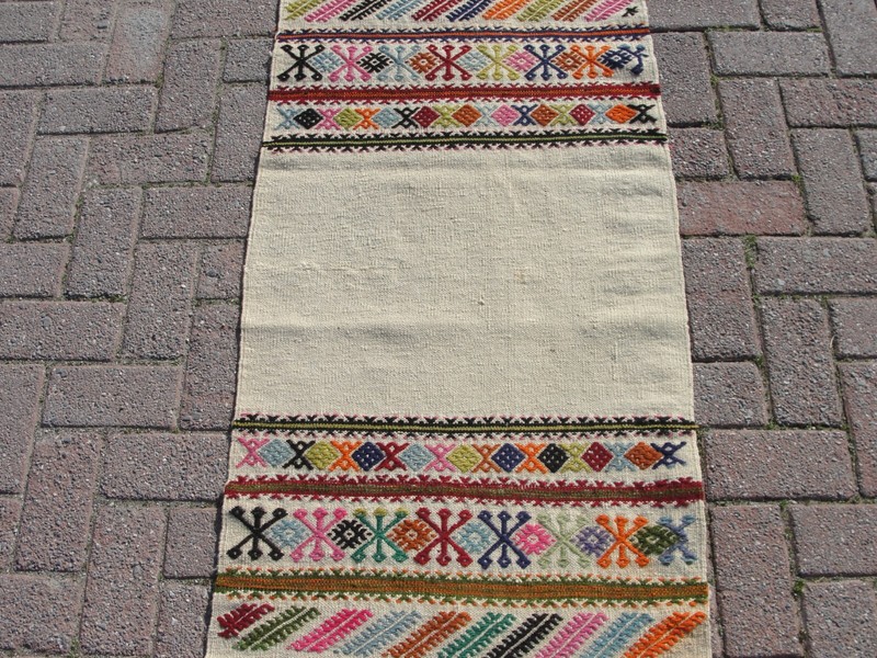 2x8 Turkish Kilim Rug Runner– Handmade Embroided Rugs for Living Room gallery