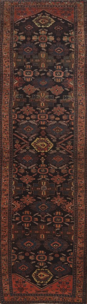 Pre-1900 Vegetable Dye Traditional Handmade 17 ft Long Runner Antique Rug 4x17