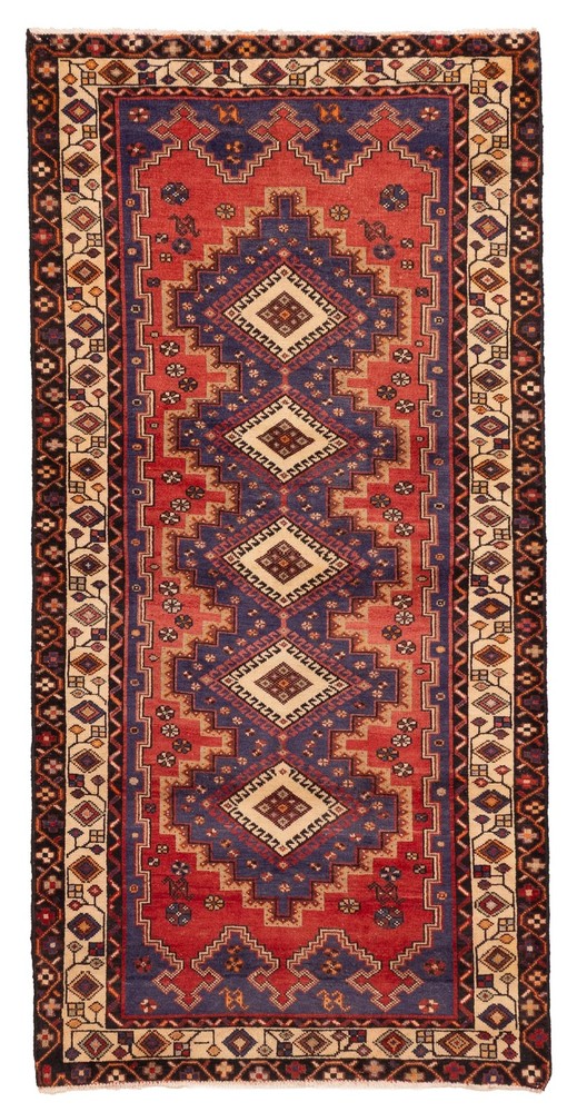 Vintage 3'5" x 7'3" Traditional Hand Knotted Vegetable Dye Wool Area Rug