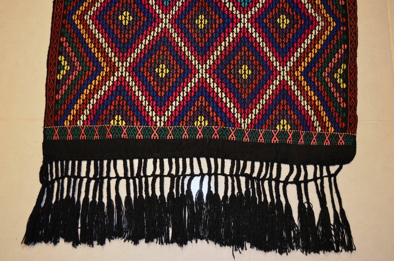 Turkish Hand Woven Kilim Rug Braided Wall Hanging 38″ x 41″ Boho Chic gallery
