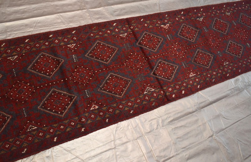 Antique Afghan Mushwani Runner Rug 2x12 Hand Knotted Wool Persian Style Hallway gallery