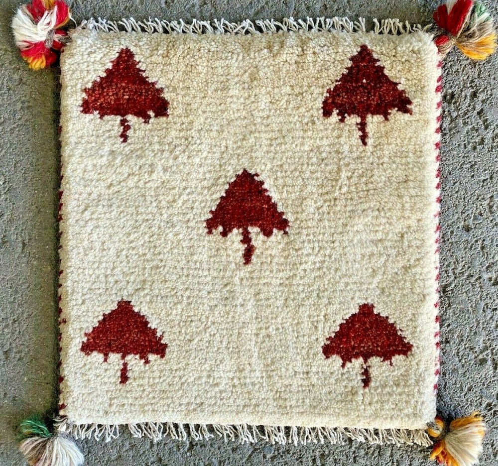 BEAUTIFUL TURKISH RUG, HAND MADE CAUCASIAN SQUARE TREE WOOL CARPET (1FT X 1FT)