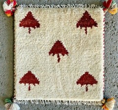 BEAUTIFUL TURKISH RUG, HAND MADE CAUCASIAN SQUARE TREE WOOL CARPET (1FT X 1FT)