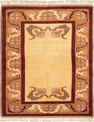 Vintage 5’9″ x 7’7″ Traditional Hand Knotted Vegetable Dye Wool Area Rug