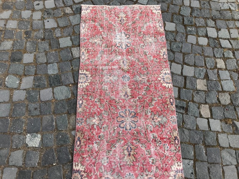 Bohemian Runner Rug, Turkish Vintage Rug, Handmade Wool Rug, 2,5 x 5,3 ft gallery