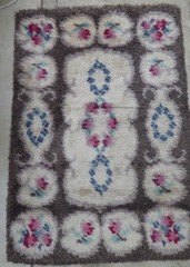 VINTAGE RYA FLOOR RUG CARPET SHAG PILE RETRO MID CENTURY PATTERN