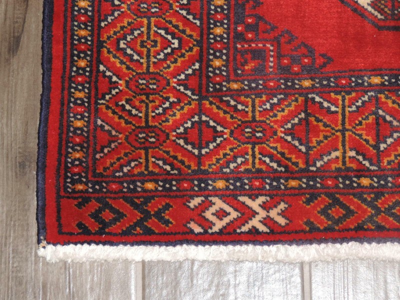 2x3ft. Handmade Turkoman Bokharra Wool Rug gallery