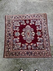 Beautiful 1920s Antique Oriental Rug 4×4’ SQUARE Ferahan Lilihan Tribal Sa Ruk