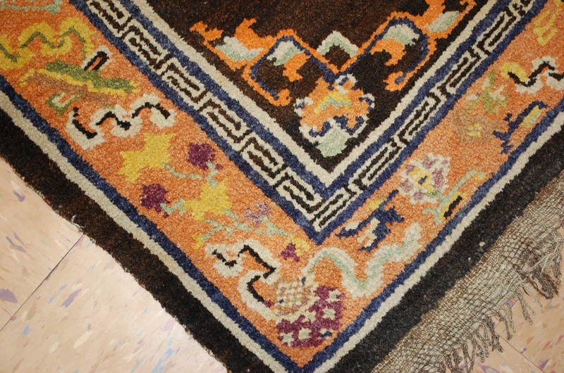 c1900s ANTIQUE MINT CHINESE EAST TURKESTAN KHOTAN RUG 2'7" x 4'6" ONE OF A KIND gallery