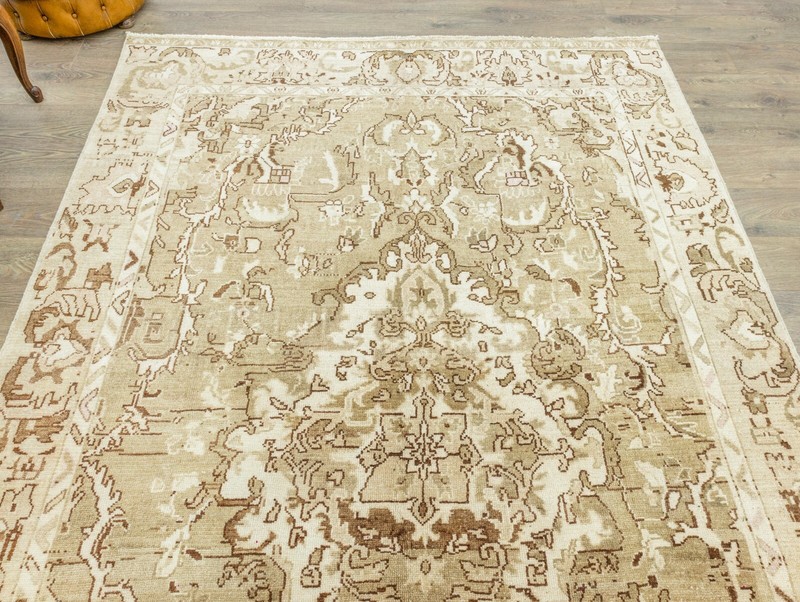 Unique Turkish Oriental Handmade 6.6x9.7 ft Oushak Area Rug,Vintage Large Carpet gallery