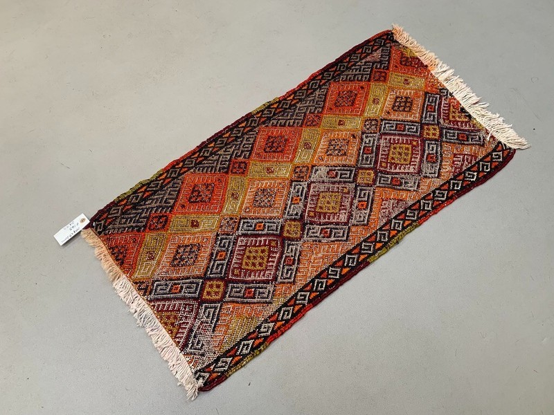 Vintage Turkish Mini Kilim 104x51 cm Wool Small Kelim Runner, shabby Chic gallery