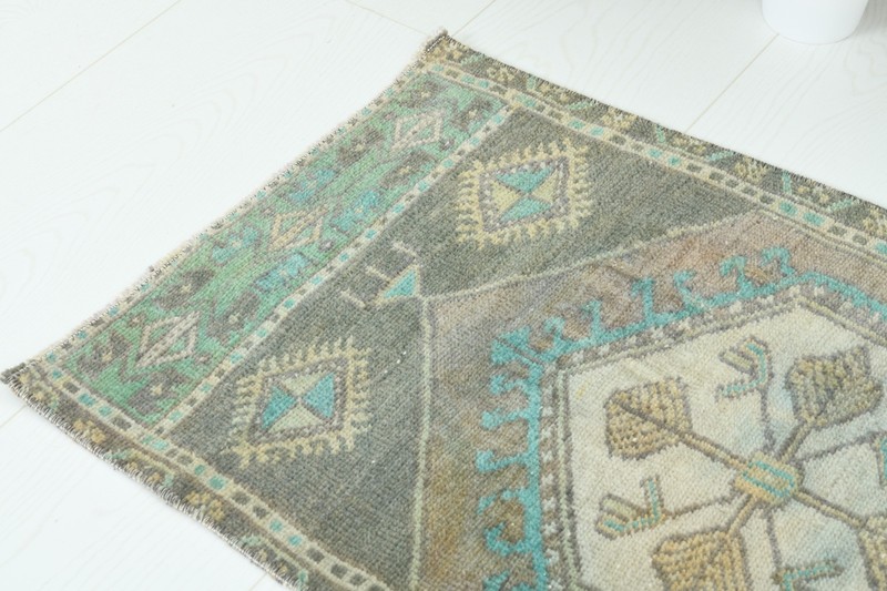 Turkish Door Mat Small Rug 2x3 Hand-Knotted Vintage Oushak Mini Rug Carpet,878 gallery