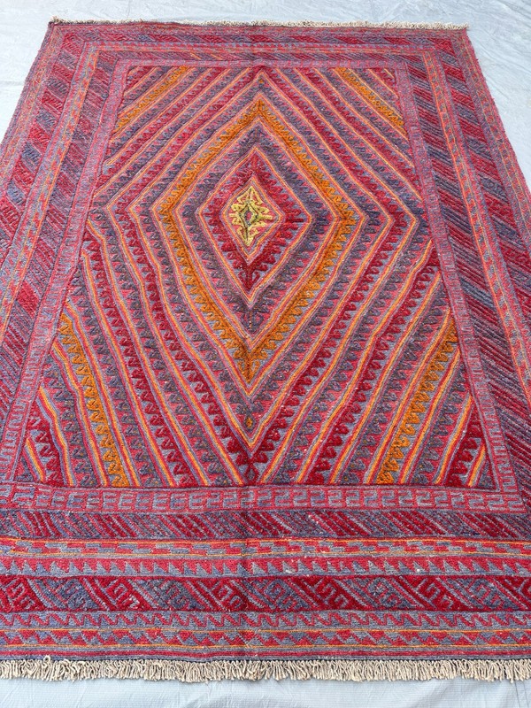7 x 9 ft Stunning Vintage Afghan Herati Mishwani Barjasta Natural Vegetable Dye gallery