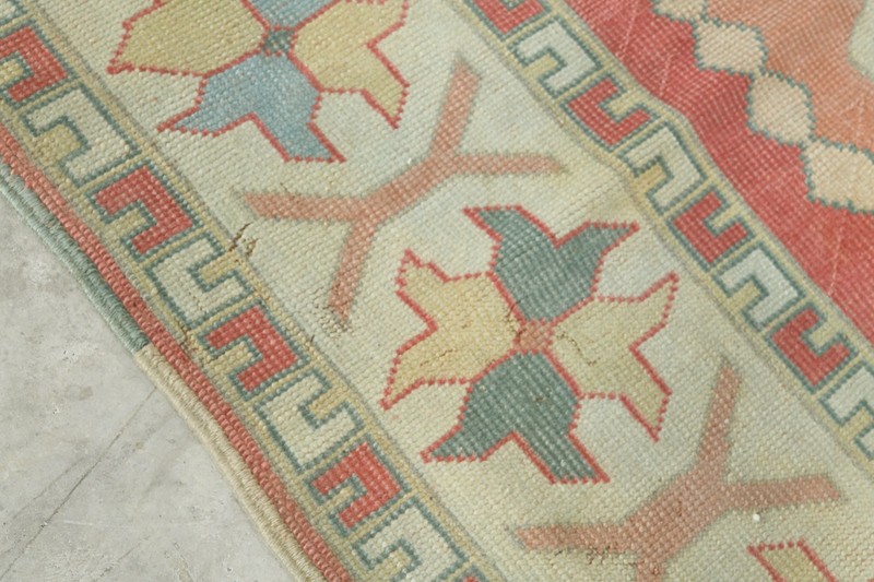 5x5 Turkish Square Rug Hand-Knotted Vintage Wool Rug Oushak Area Carpet,1261 gallery
