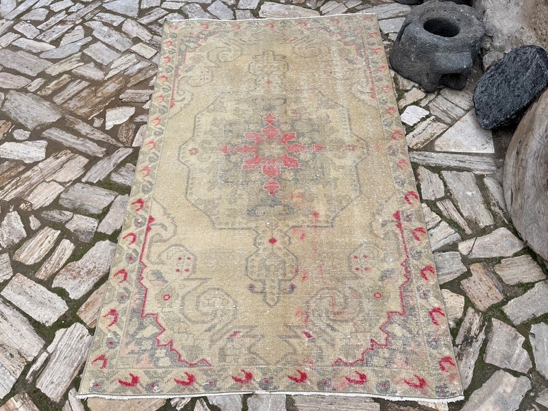 Hand-Knotted Vintage Carpet 5x8 Beige Wool Traditional Area Rug Muted Anatolian gallery