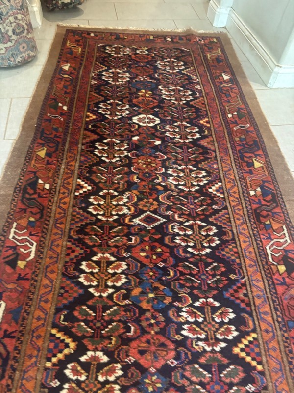ANTIQUE RUUNER. HANDMADE ANTIQUE RUG. CARPET 17X3.9 gallery
