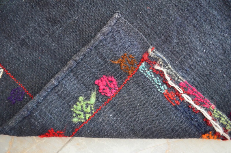 4x4 ft Rug.Turkish Kilim Rug - Hand Woven Cotton Kilim Rug Jajim Sofreh 45"x49" gallery