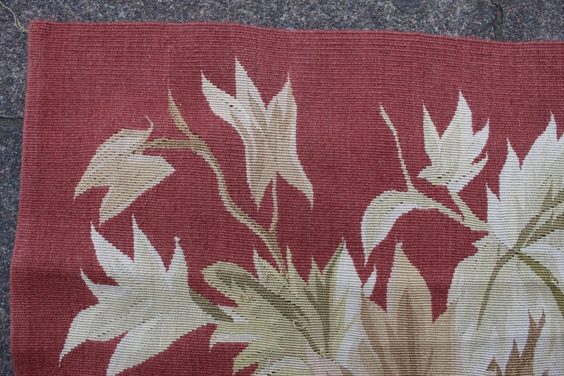 Fine Vintage Hand Made French Design Wool Silk Green Original Aubusson 303X241cm gallery
