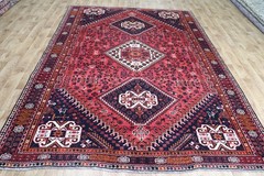 Antique Oriental Qashqai Rug 288x210cm (9’5” x 6’11”) Hand Knotted Tribal Wool