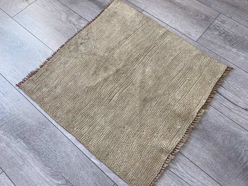 Square rug, Vintage rug, Turkish mini rug, Small rug, Brown rug, 1.7 x 1.7 ft gallery
