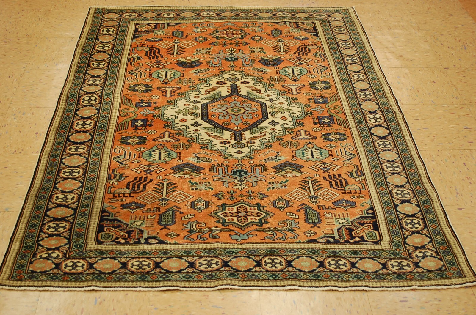 OLD,ANTIQUE CAUCASIAN UNUSUAL ANIMAL DESIGN KAZAK,SHIRVAN STYLE RUG 4'6" X 6'3" gallery