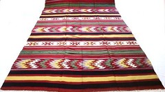 Antique Vintage Handmade Hand-Knotted Kilim Rug 81″x 150″ pure wool #57