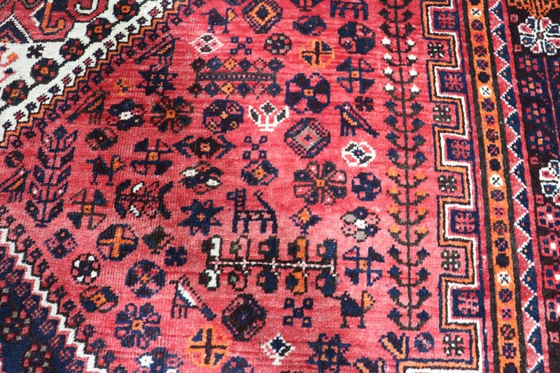 Antique Oriental Qashqai Rug 288x210cm (9’5” x 6’11”) Hand Knotted Tribal Wool gallery