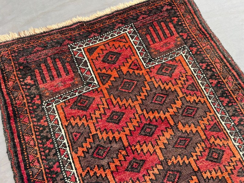 Vintage Afghan Tribal Rug 2'6 x 4'1 ft Hand Knotted Wool Rare Accent Rug gallery