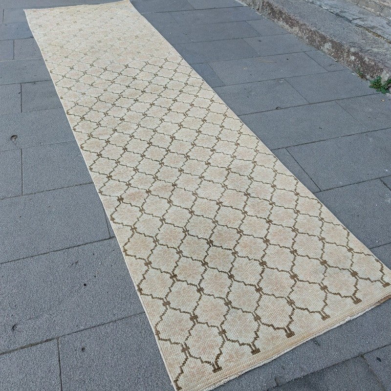 3x9 Turkish rare motif kitchen rug 2.62 x 9.45 ft Vintage Handmade 80 x 288 cm gallery