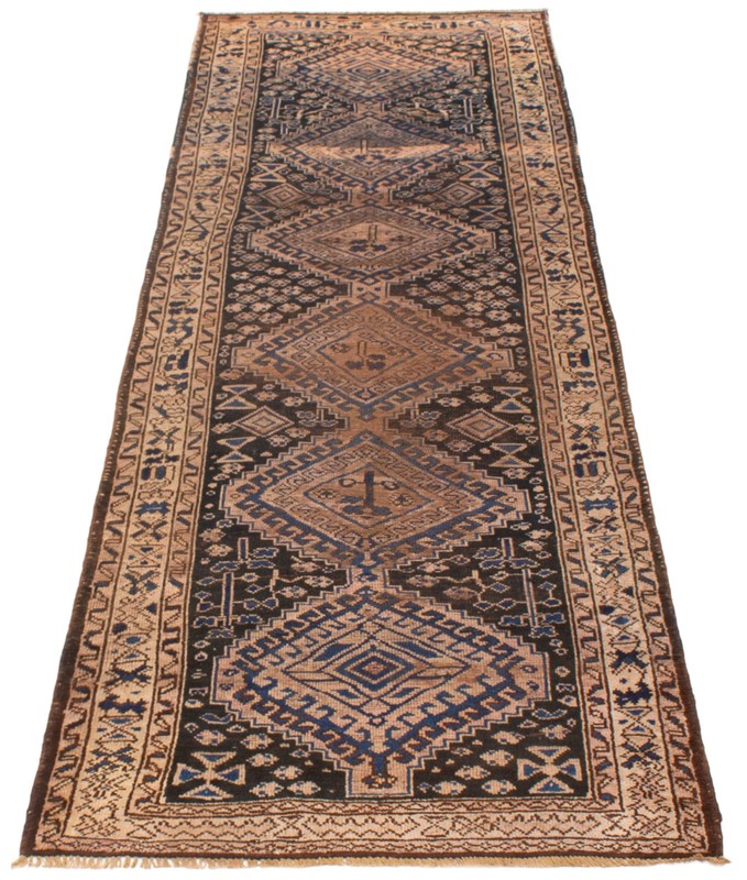 3'7" x 11'0" Vintage Hand-knotted Runner Rug Traditional Oriental Wool Carpet gallery
