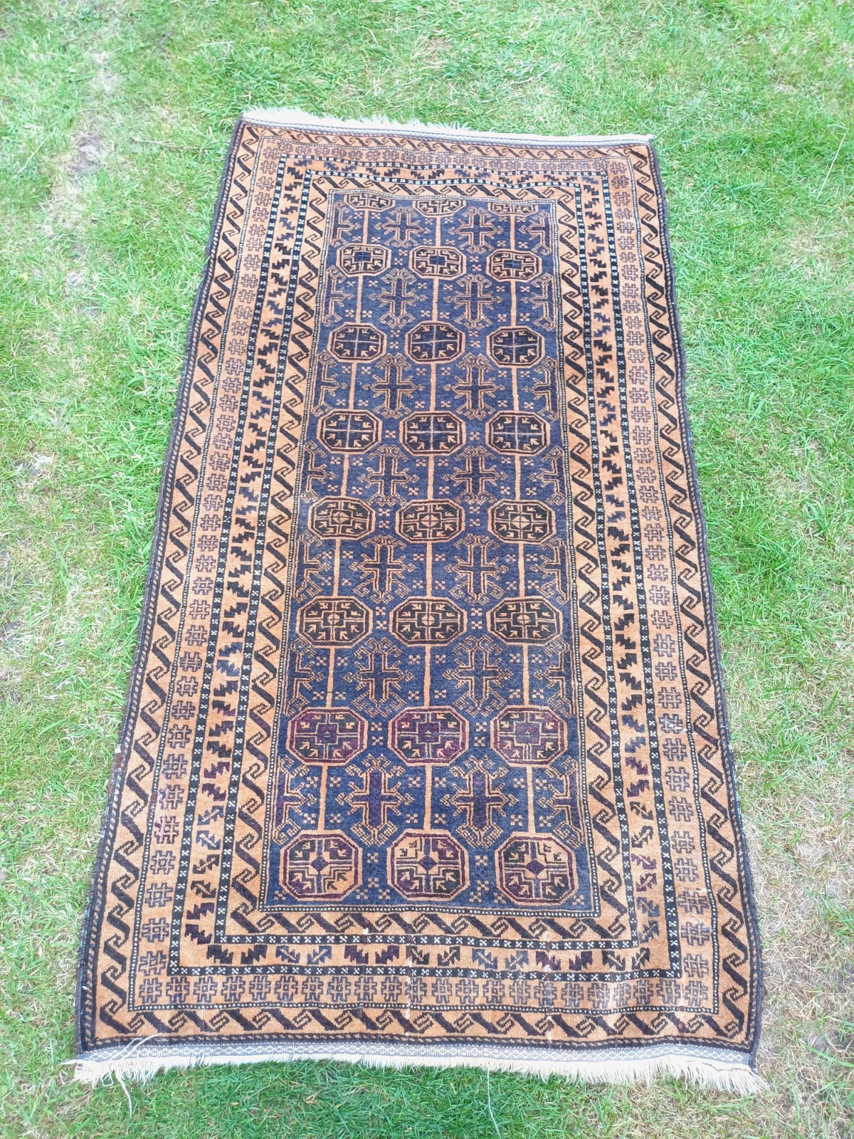 Vintage wool Afghan Balouch rug. Approximate size: 200 x 110cm gallery