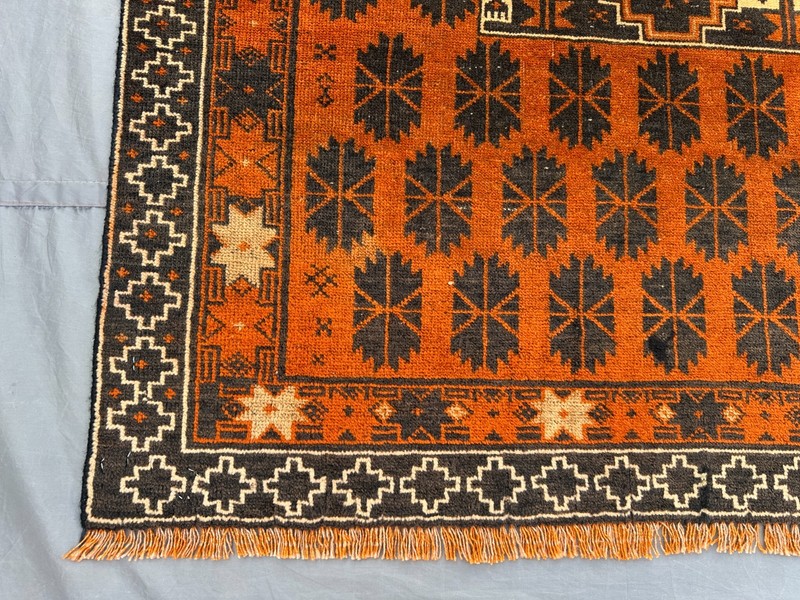 3'3 x 6'3 Vintage Afghan Hand Knotted Rug Geometric Tribal Wool Bedroom Carpet gallery
