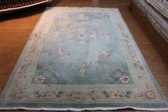 CLOSE OUT SALE PRICE 6′ x 9′ Wool Rug Light blue Chinese Oriental Art Deco Pm75