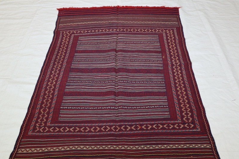 4'4 x 6'4 ft Turkmen Tribal hand knotted vegetable dye oriental kilim rug gallery